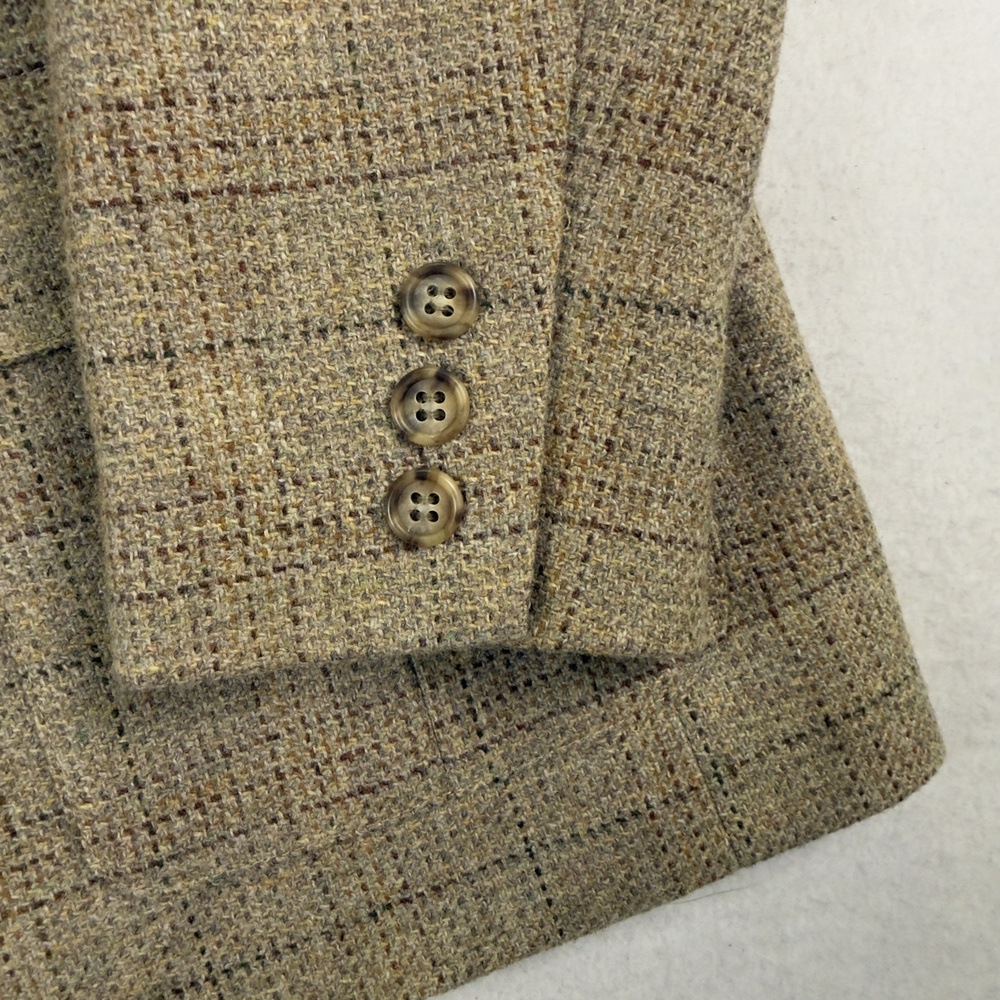 Vintage TALBOTS Wool Tweed Blazer Jacket Italian Fabric Plaid Made in USA Sz 10 - Picture 6 of 13